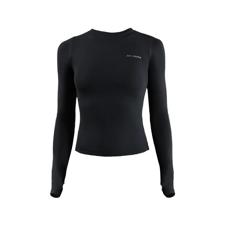 Haut de yoga à manches longues pour femmes, t-shirt de course, entraînement, fitness, haut de sport,