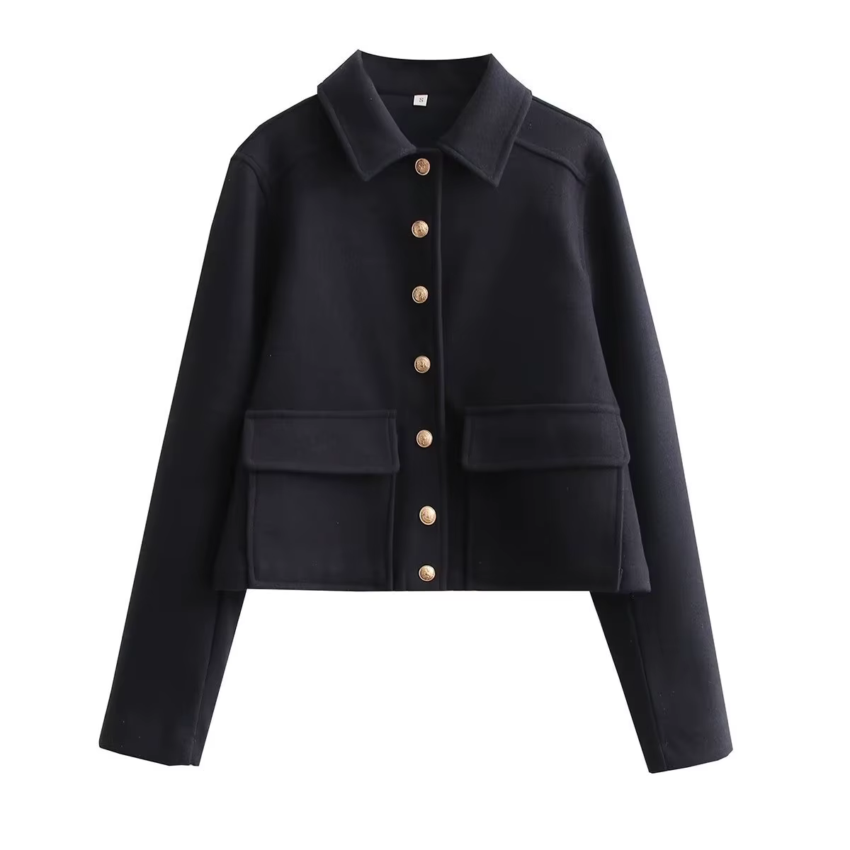 Veste bombardier à boutons pour femmes, veste courte à manches longues, tendance, manteau Streetwear
