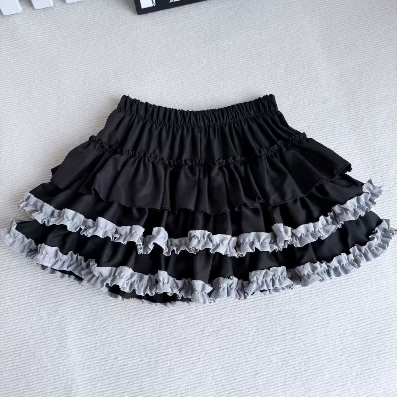 Jupe gâteau citrouille violette pour femmes, Mini jupes courtes moelleuses en dentelle blanche Y2k, 