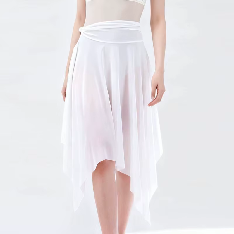 Jupe de ballet pour femme, jupe de danse à ourlet asymétrique, robe de ballet lyrique pour adulte, j