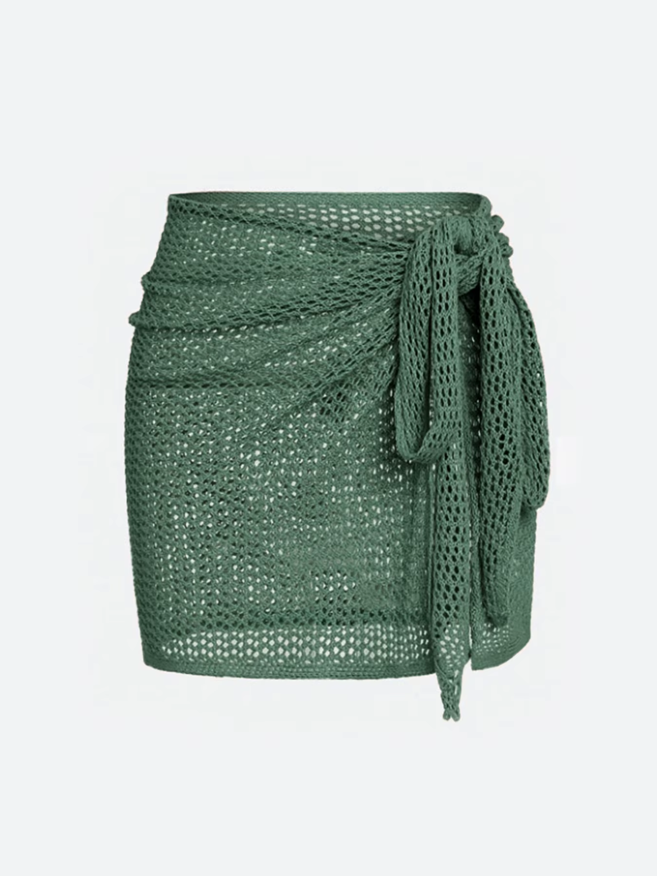 Jupe courte tricotée pour femmes, avec bretelles creuses et fente, chemise de plage Sexy pour l'été