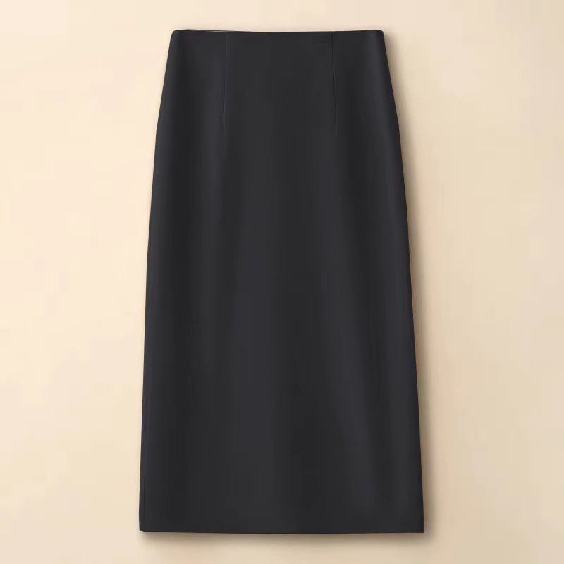 Jupe droite pour femmes, couleur unie, taille haute, ligne A, mi-longue, tenue de bureau décontracté