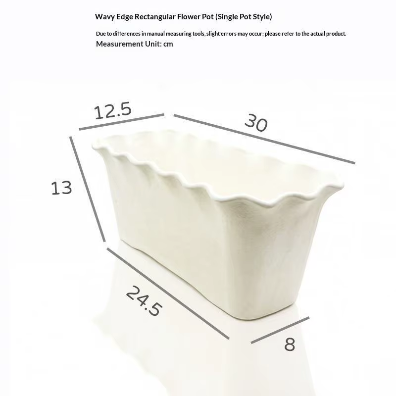 Soucoupe rectangulaire ondulée pour pot de fleurs, épaisse, durable, résistante aux UV, idéale pour