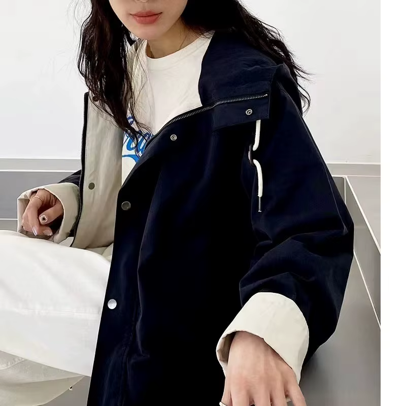 Trench Femme longue Roupas Femininas cran revers détail coupe-vent longueur cheville plus grande cou