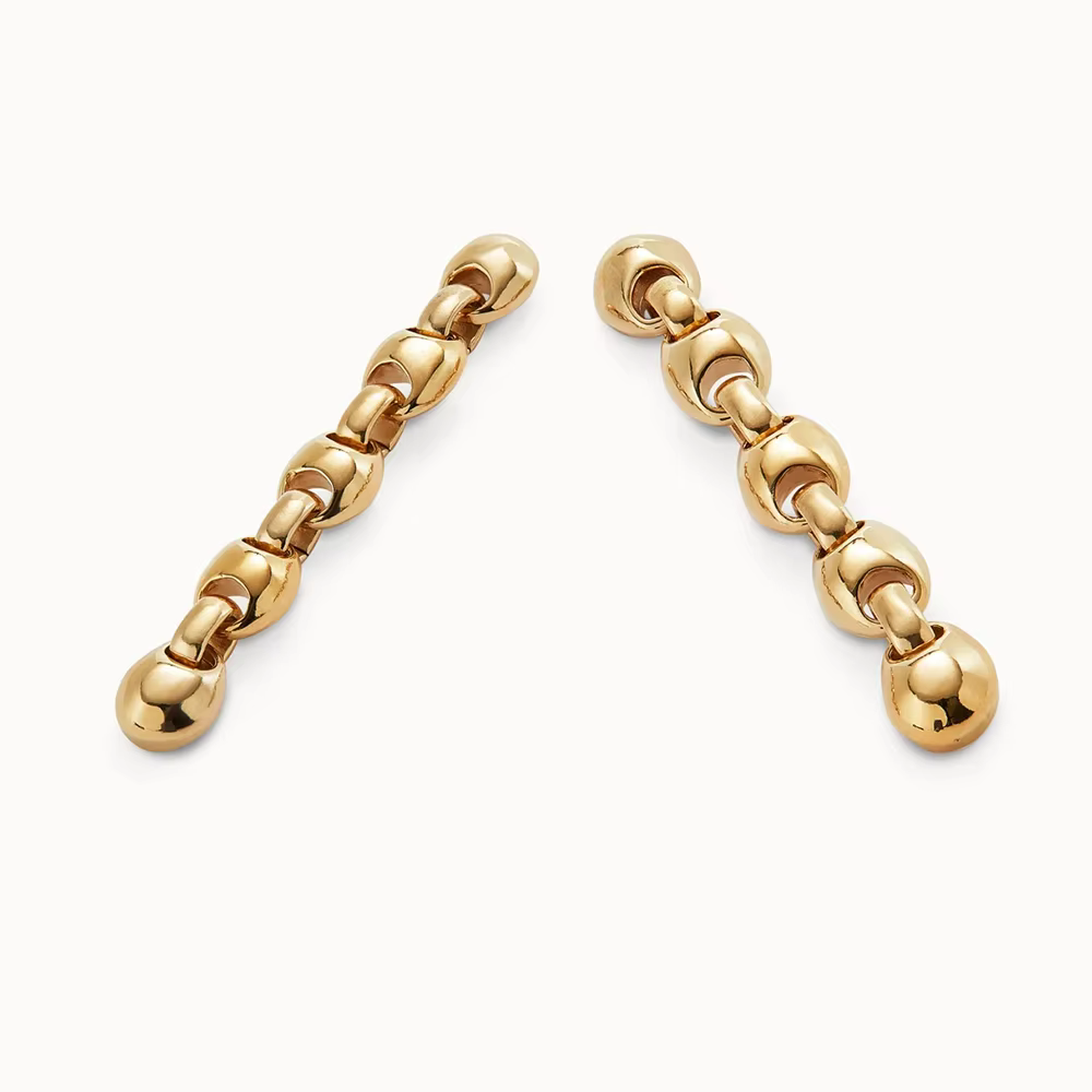 Boucles d'oreilles élégantes à longue chaîne, bijoux pour femmes en or et argent à la mode de haute 