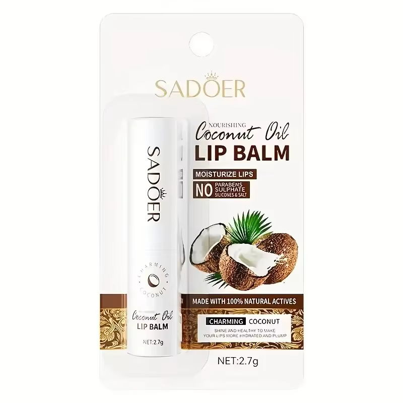 Baume à lèvres à la noix de coco 1/5, soin nourrissant et hydratant longue durée, soin quotidien pou