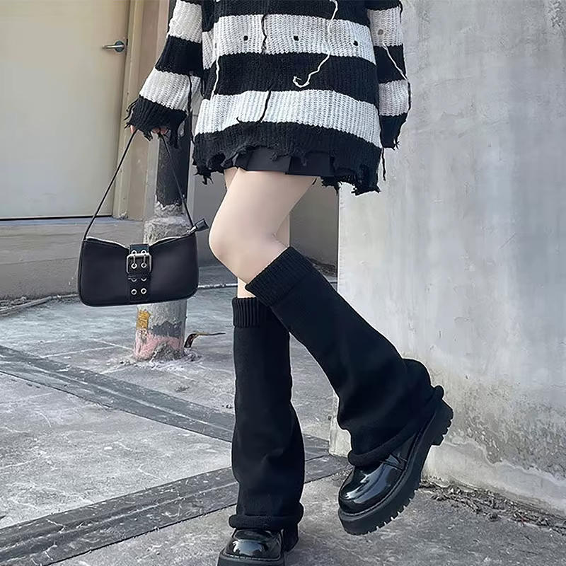 Jambières d'hiver chaussettes à jambes larges JK chaussettes hautes chaussettes longues empilées got