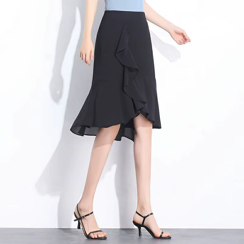 Jupe femme à volants à pois en mousseline de soie jupes féminines Harajuku Y2k Vintage une ligne vêt