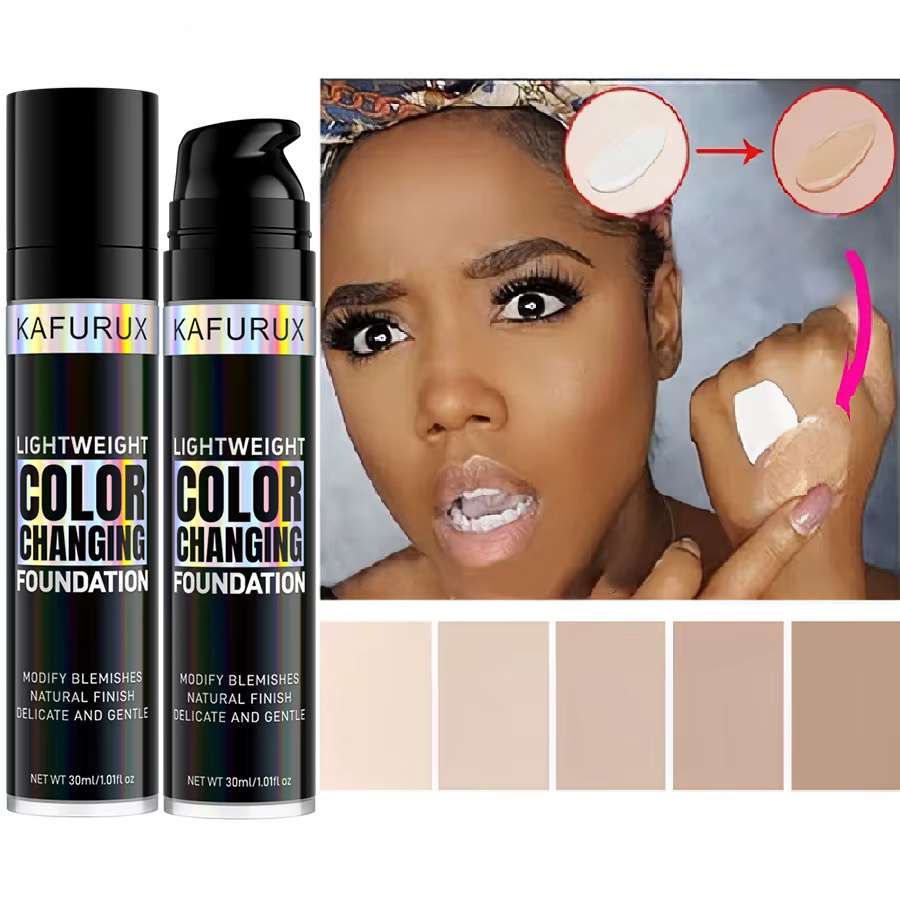 Fond de teint magique changeant de couleur, liquide doux, mat, crème de Base de maquillage hydratant