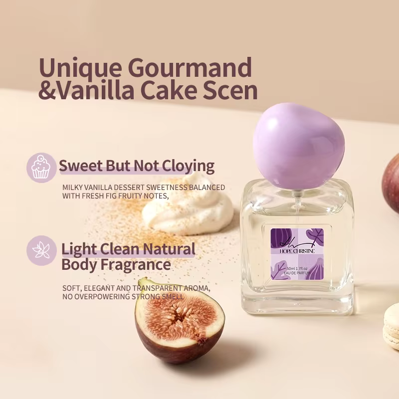 Parfum Doux Caramel Crème Vanille Figue, Notes de Gâteau Vanille Moelleux, Tenue Longue Durée, Haute