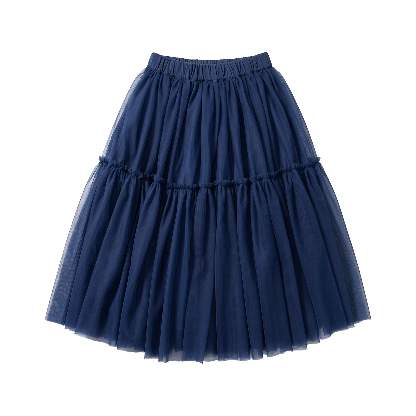 Jupe rétro en maille bleue imakokoni2026, jupe mi-longue à taille haute, coupe trapèze, polyvalente,