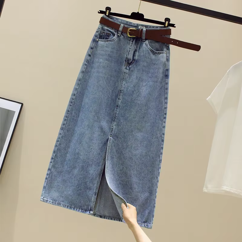 Vintage Denim enveloppé jupes de hanche pour les femmes 2025 été décontracté femmes taille haute fen