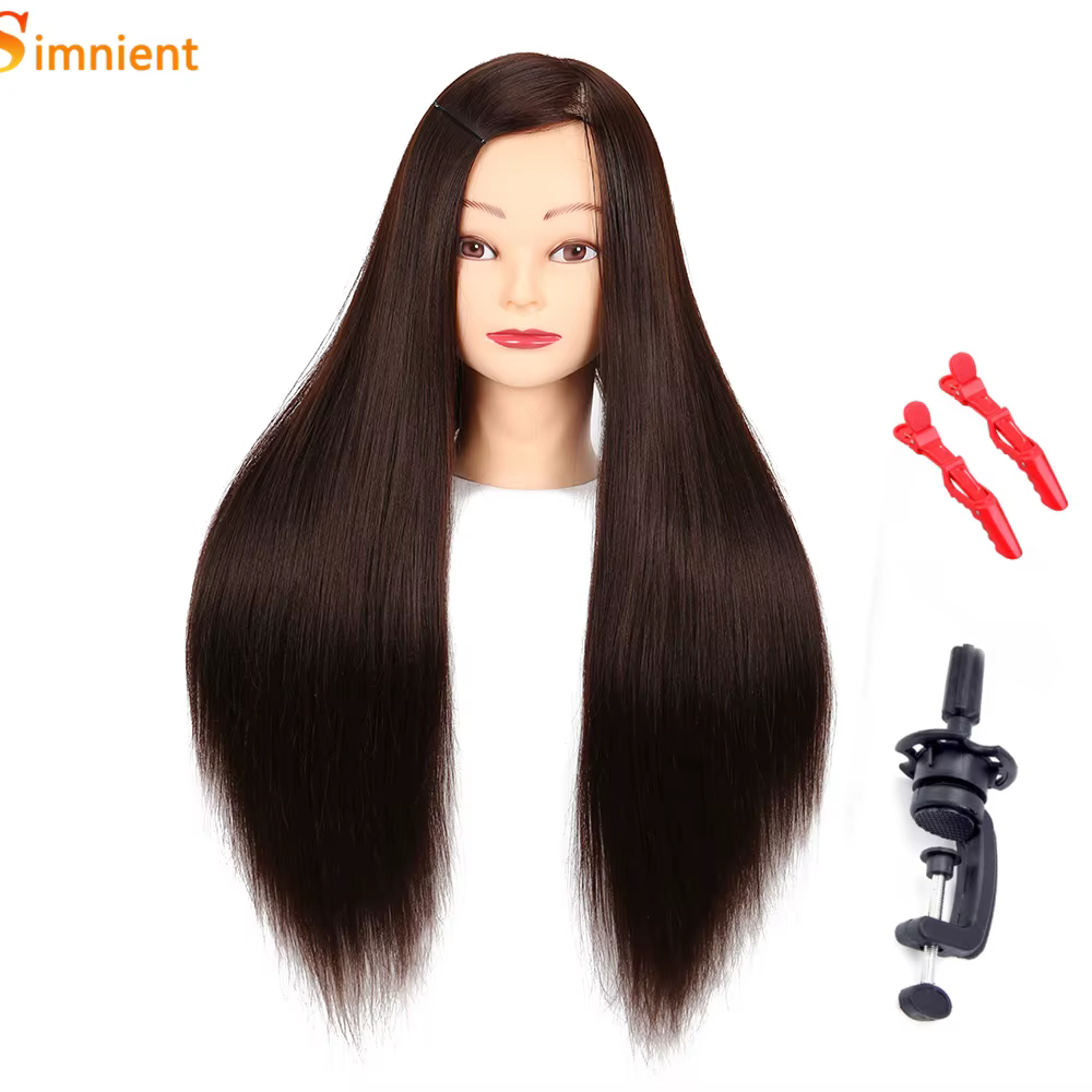 Tête de Mannequin pour Coiffures, Coiffure Tressée, Pas Cher, 70cm de Long, 100% Synthétique, Cheveu