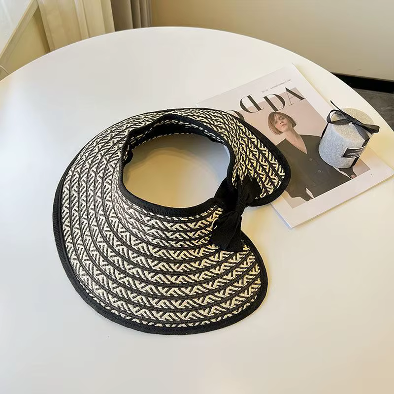 ☂ Chapeau de paille pliable à large visière pour femme, idéal pour l'extérieur, protection solaire,