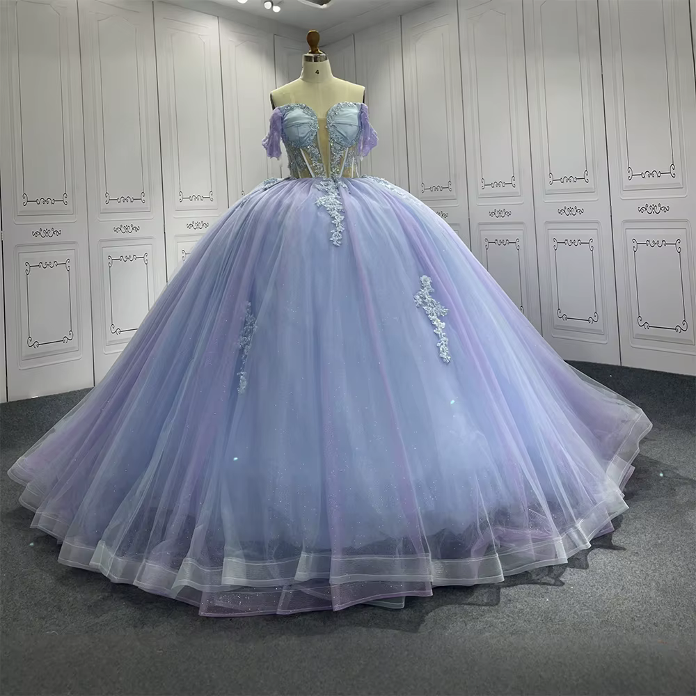 Robe Longue Classique Bleue pour Fille, Tenue de Bal Élégante et Personnalisée, de Haute Qualité, po