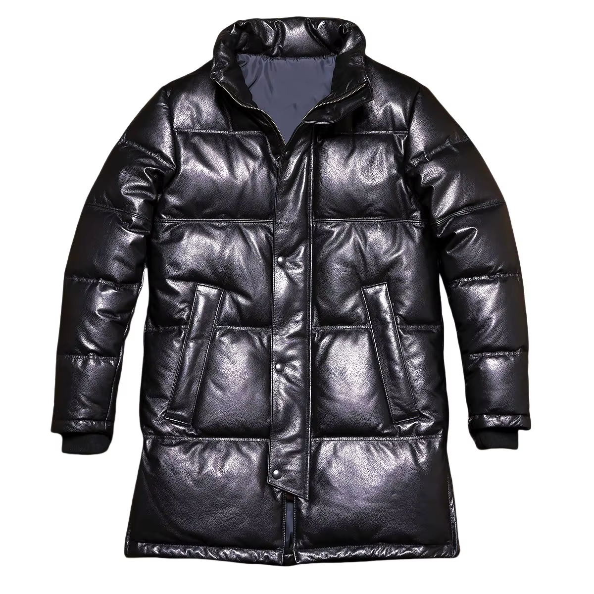 Noir longue hiver en cuir doudoune hommes Style décontracté grande taille 5XL véritable peau de vach