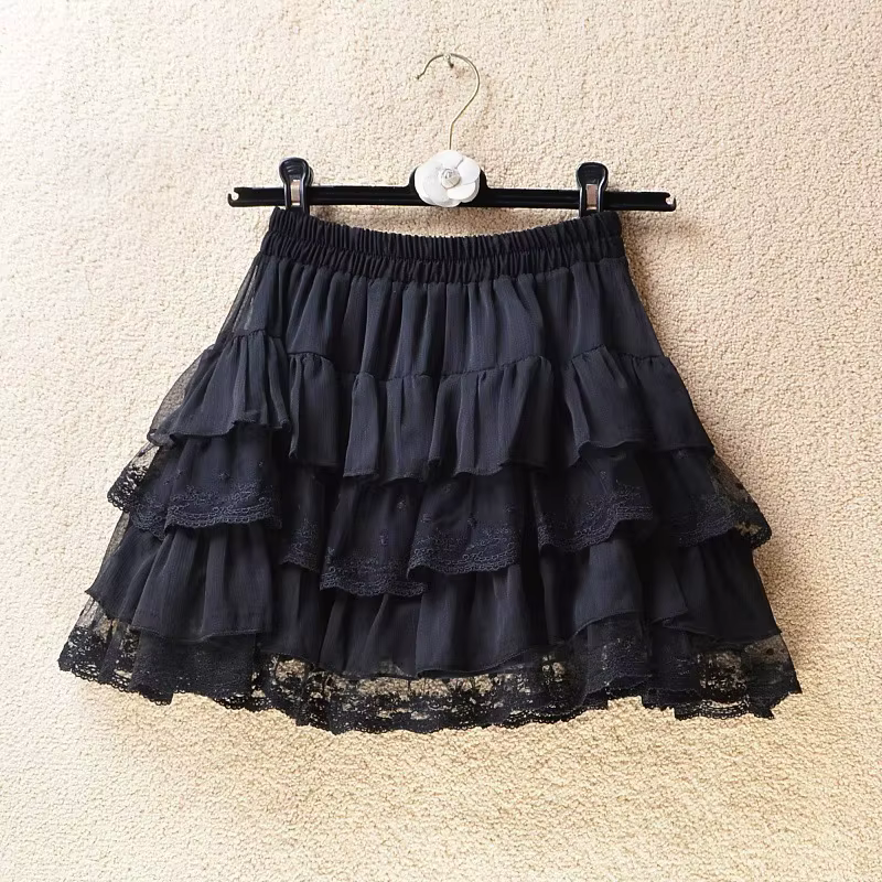 Jupe courte en dentelle blanche pour femme, jupe gâteau, taille haute, fine, ligne a, jupe bouffante