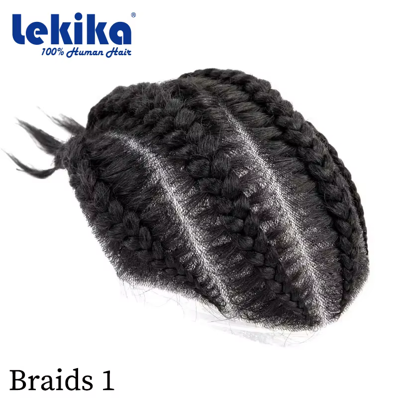 Tresses hommes perruque noué cheveux humains armure naturel 100% perruques de cheveux humains Rock t