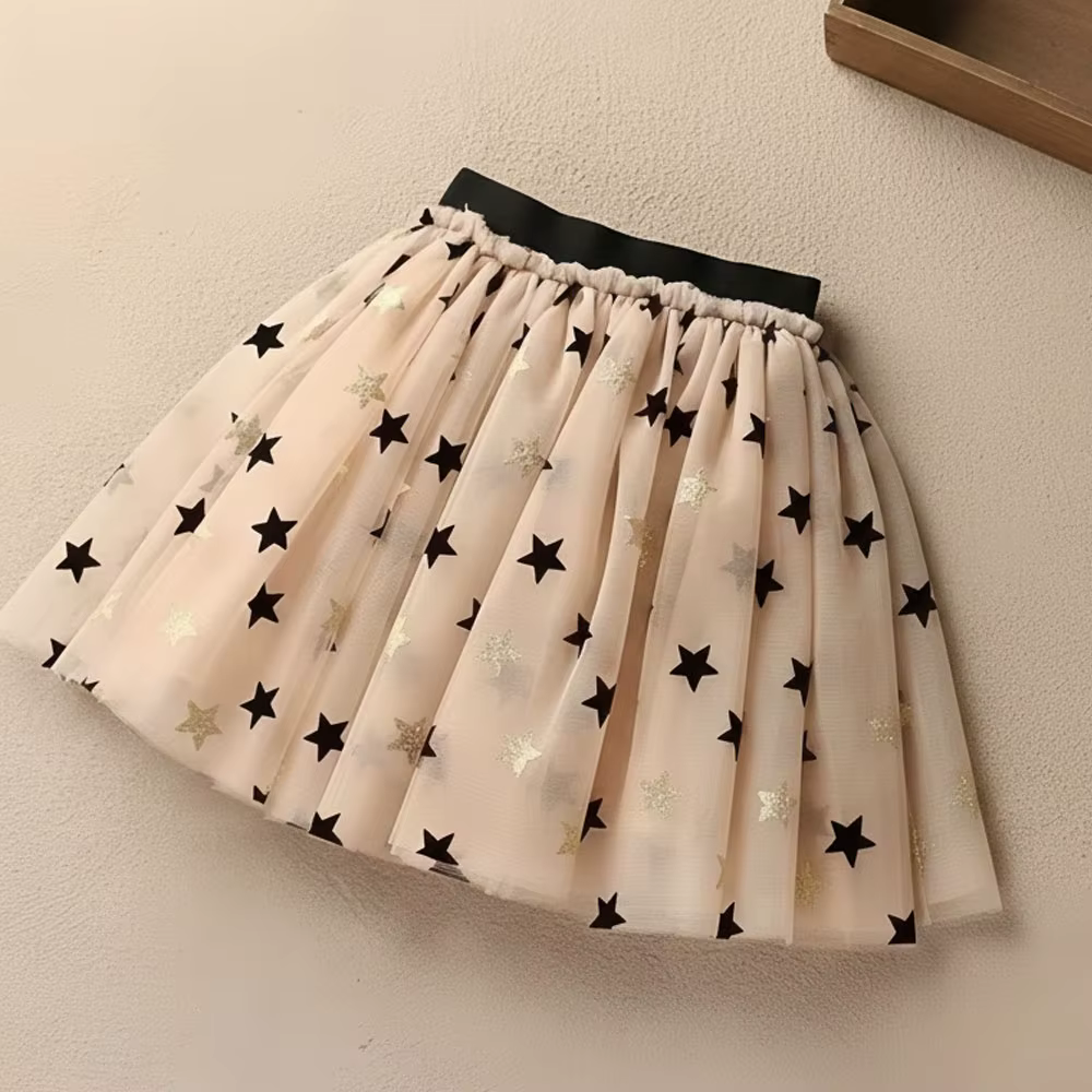 Jupes pour filles, mode été, broderie étoiles, mini jupes tutu pour bébé, jupes de danse, jupes pour