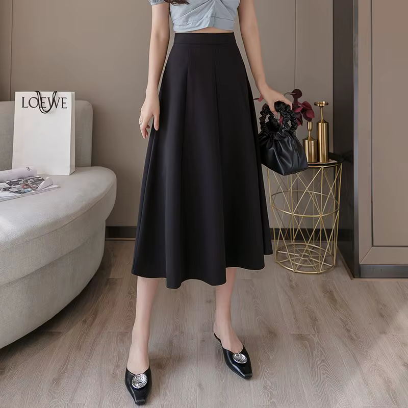 Jupe Longue à Fermeture Éclair pour Femme, Vêtement de Taille Haute, de Haute Qualité, de Luxe, Prem
