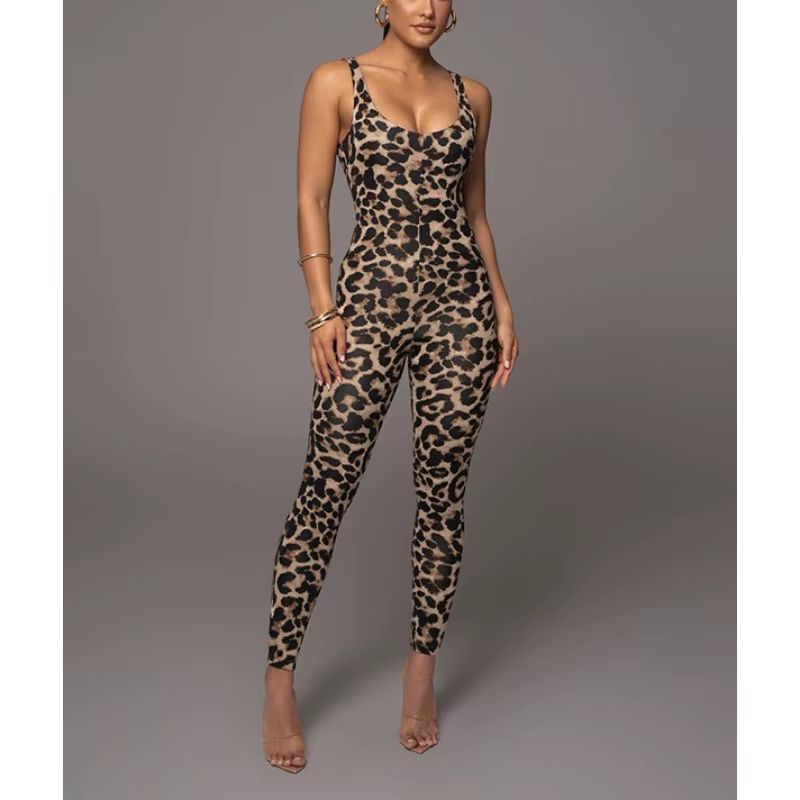 Vêtements pour femmes combinaisons longues pour femme Sexy sport imprimé Animal léopard Legging Spag