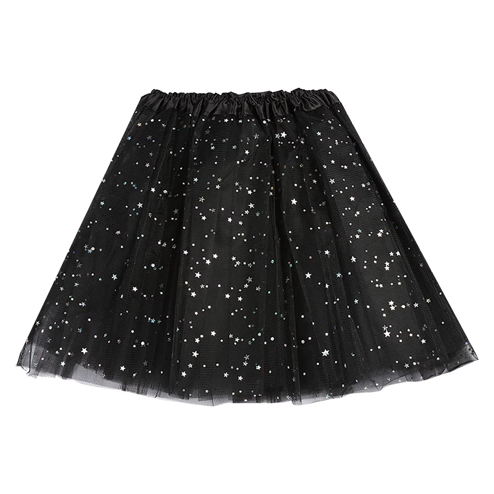 Jupe Tutu de danse pour femmes adultes, élégante, étoile, paillettes, maille unie, Tulle, élastique,