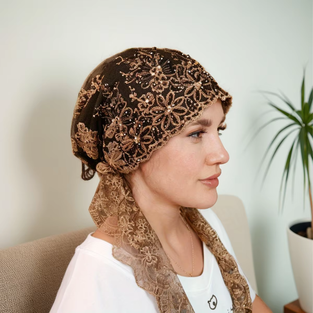 Foulard islamique à pampilles en queue de poisson de qualité supérieure, casquette de prière en dent