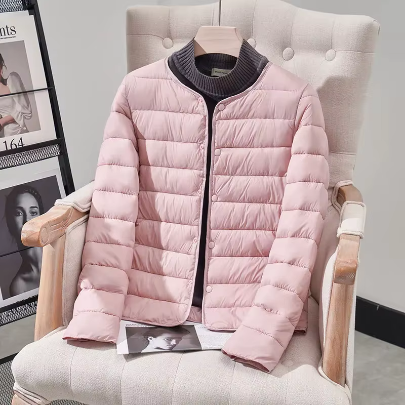 Parka d'hiver à capuche et col rond pour femme, veste en coton, Version coréenne, légère et fine, am