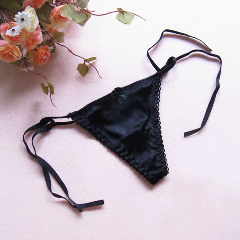 String en soie dentelle sous-vêtements Sexy femmes culottes Sexy femme taille basse String dentelle