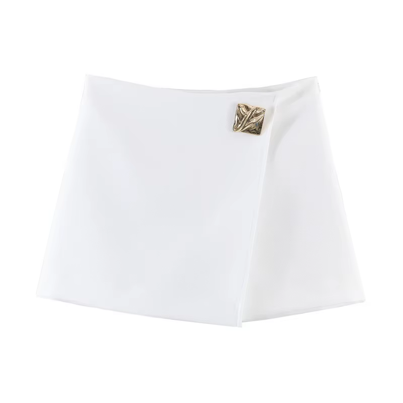 Jupe-short asymétrique décontractée et tendance pour femme, nouveau style 2026, en tissu polyester,