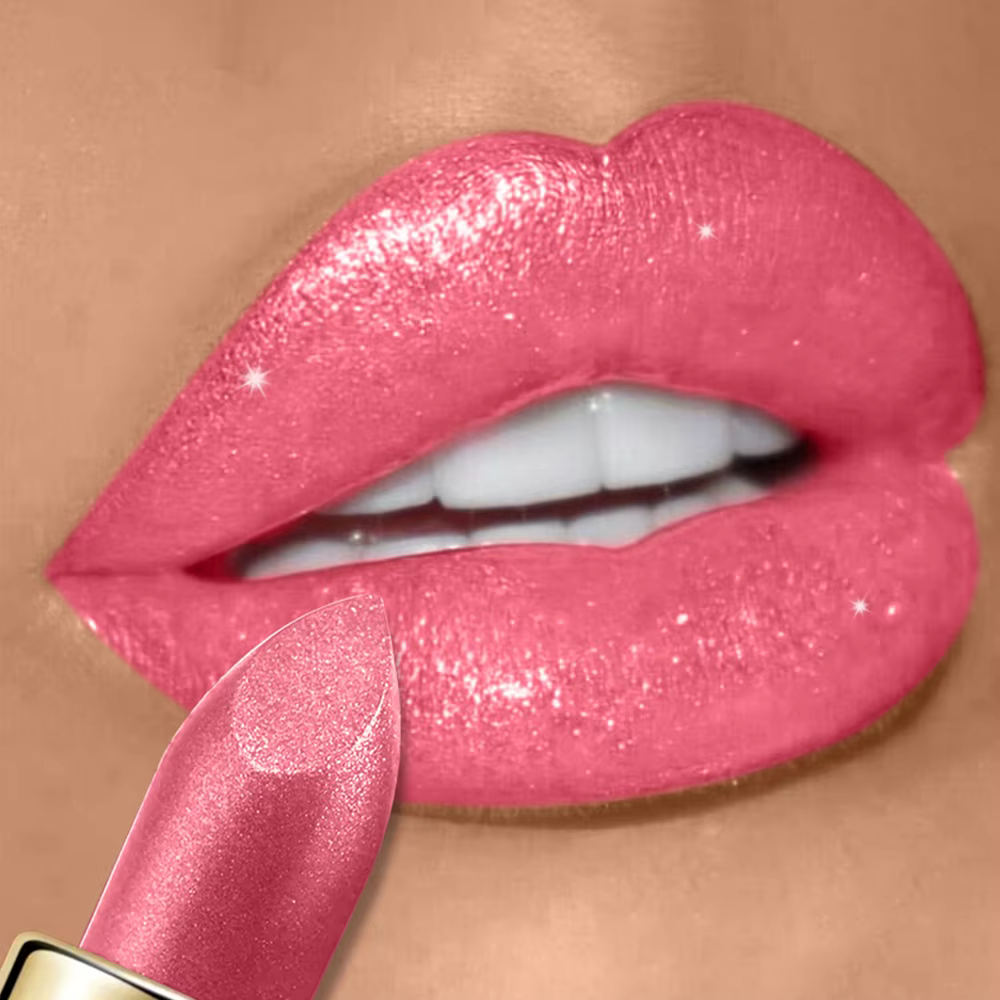 Rouge à lèvres à paillettes, 10 couleurs, imperméable, longue durée, diamant nacré, métallique, bril