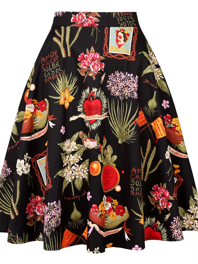 Jupe Vintage Rockabilly Été 2026 Style Pin-up Années 40 50 60 Décontractée Longueur Genou Coupe Skat