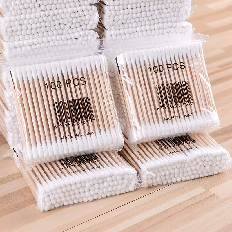 Coton-tige à tête ronde 500/100, coton-tige à Double tête ronde, bâtons de bambou, outils cosmétique