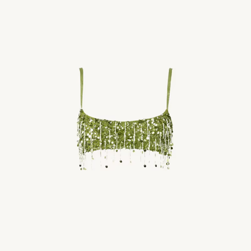 Sexy plage gland jupes tenues femmes paillettes dos nu sans manches brillant Ibiza ensembles femme 2