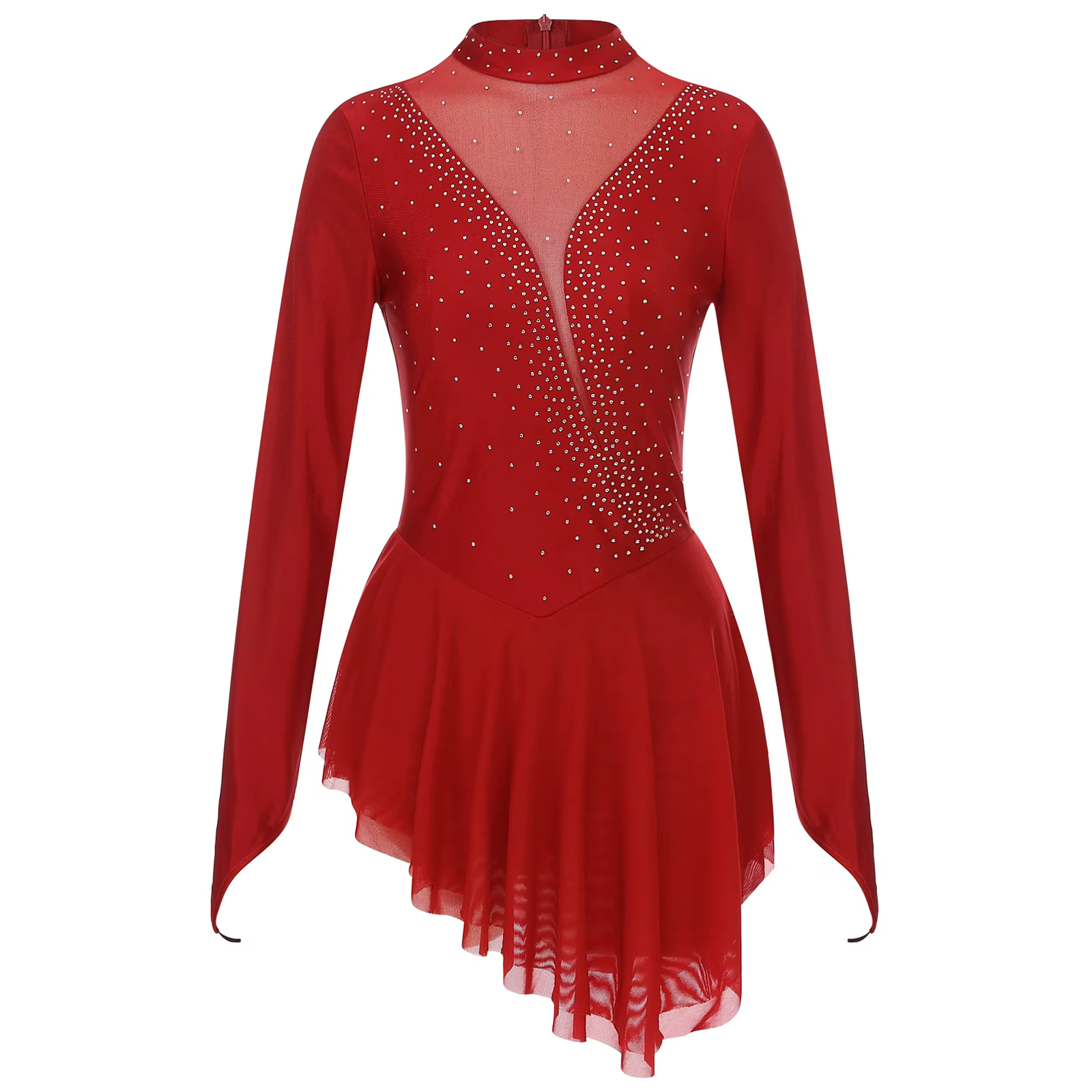 Robe de patinage artistique à manches longues pour femmes, justaucorps de danse de ballet, olympique