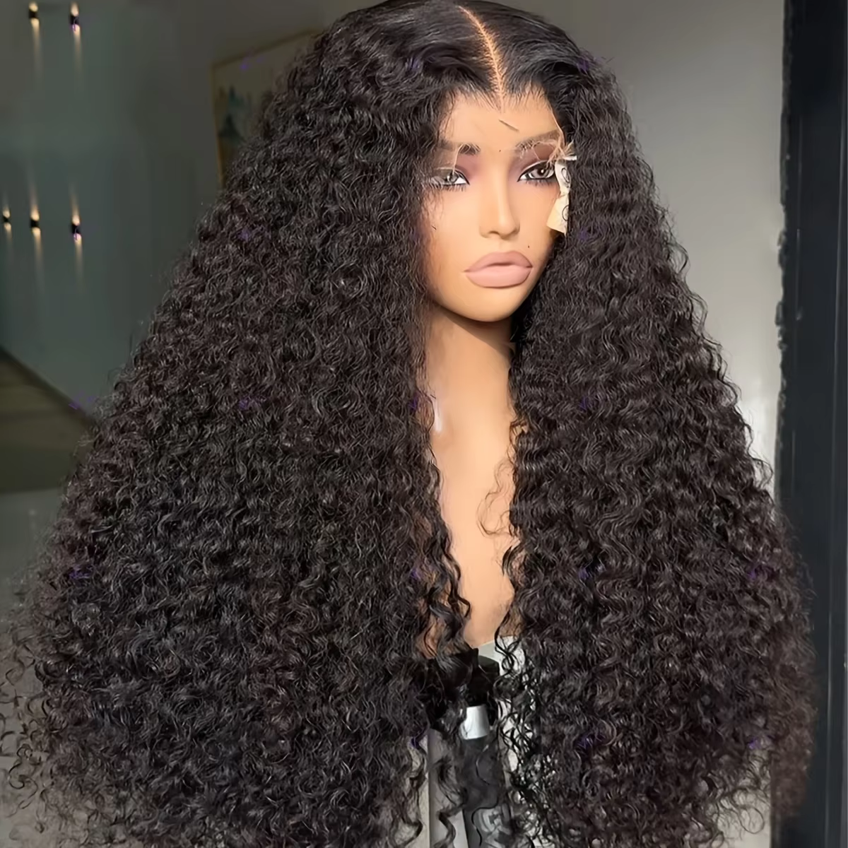 30 "Longue crépus bouclés cheveux humains naturel noir 13x6 HD dentelle avant perruques brésilien pa