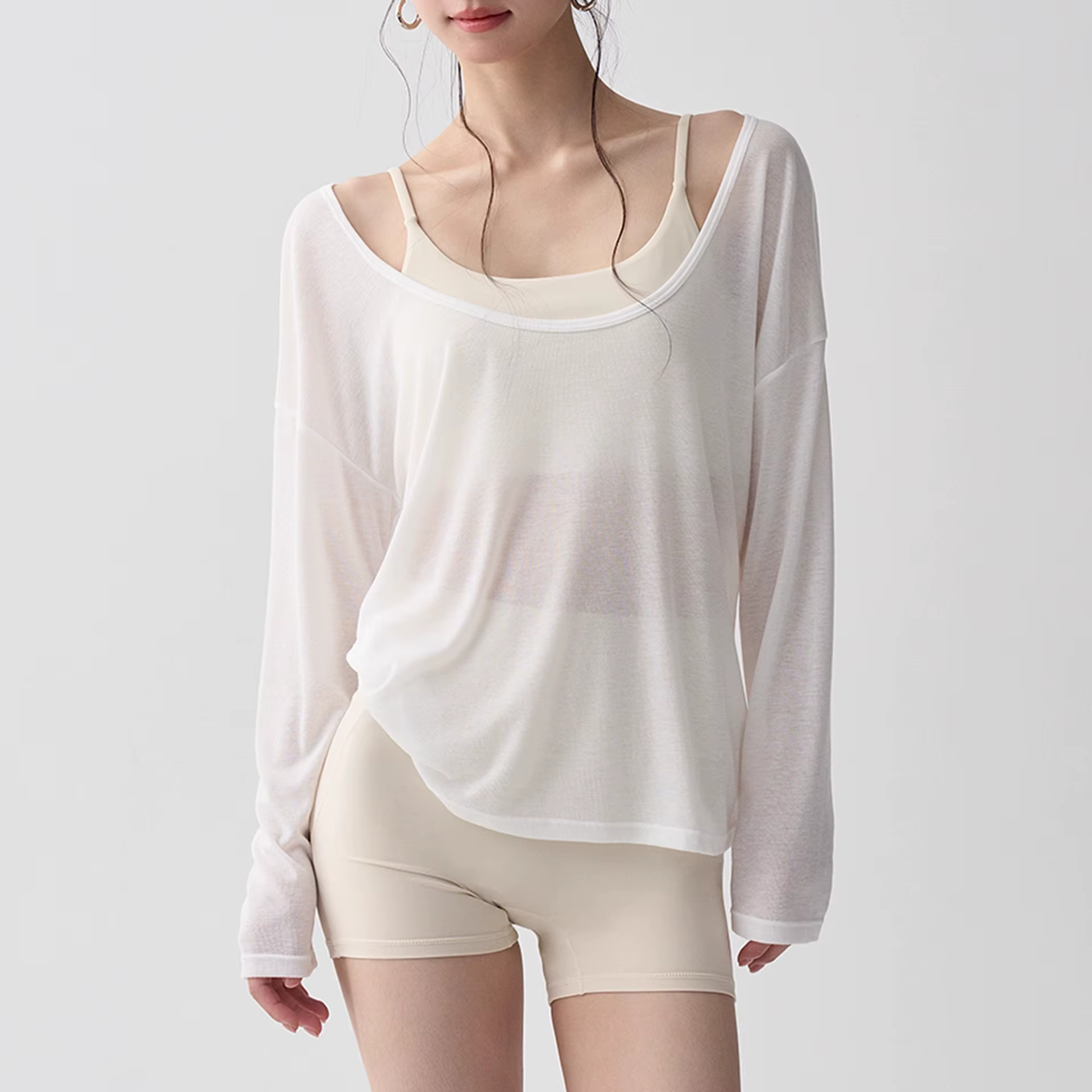 Chemise de sport à manches longues pour femmes, vêtements de yoga, T-shirt de fitness, T-shirt de co