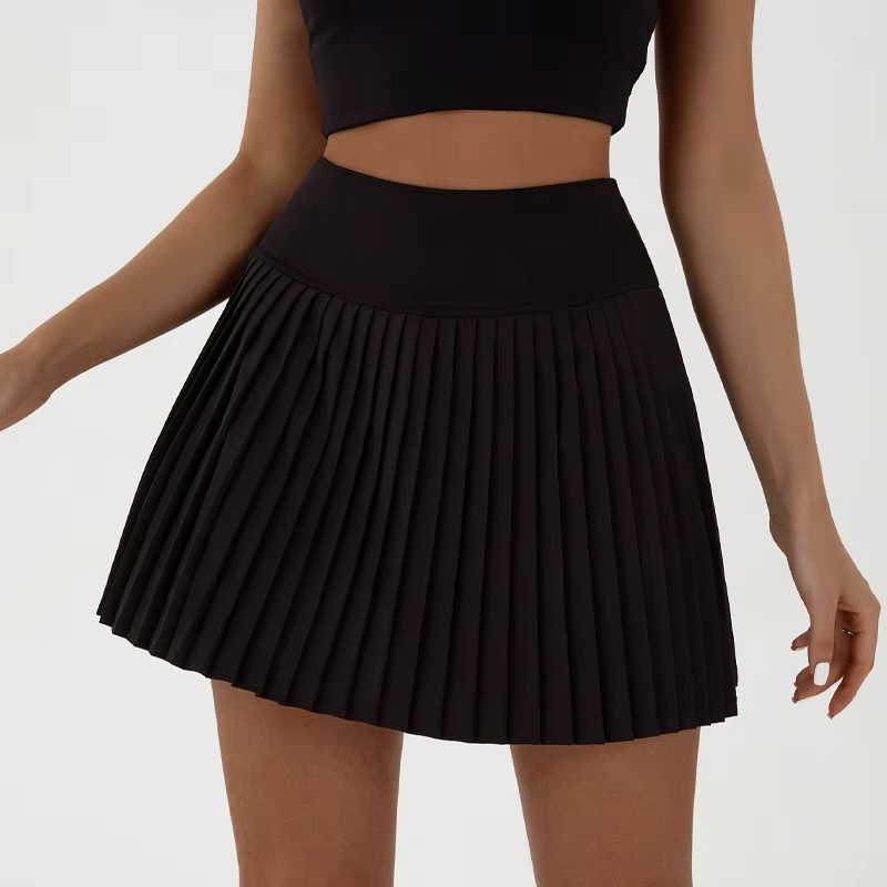 Jupe-short plissée taille haute pour femme, anti-frottement, anti-exposition, double couche, antidér
