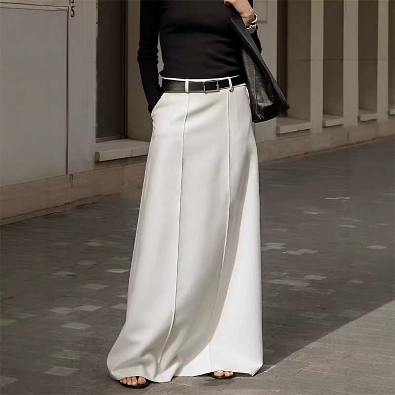 Jupes pour femmes 2025 nouveau printemps été mode noir blanc couleur ample taille haute décontractée