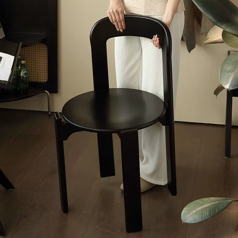 Chaise de salle à manger rétro française, Design de maître, dossier de maquillage, chaise de salon,