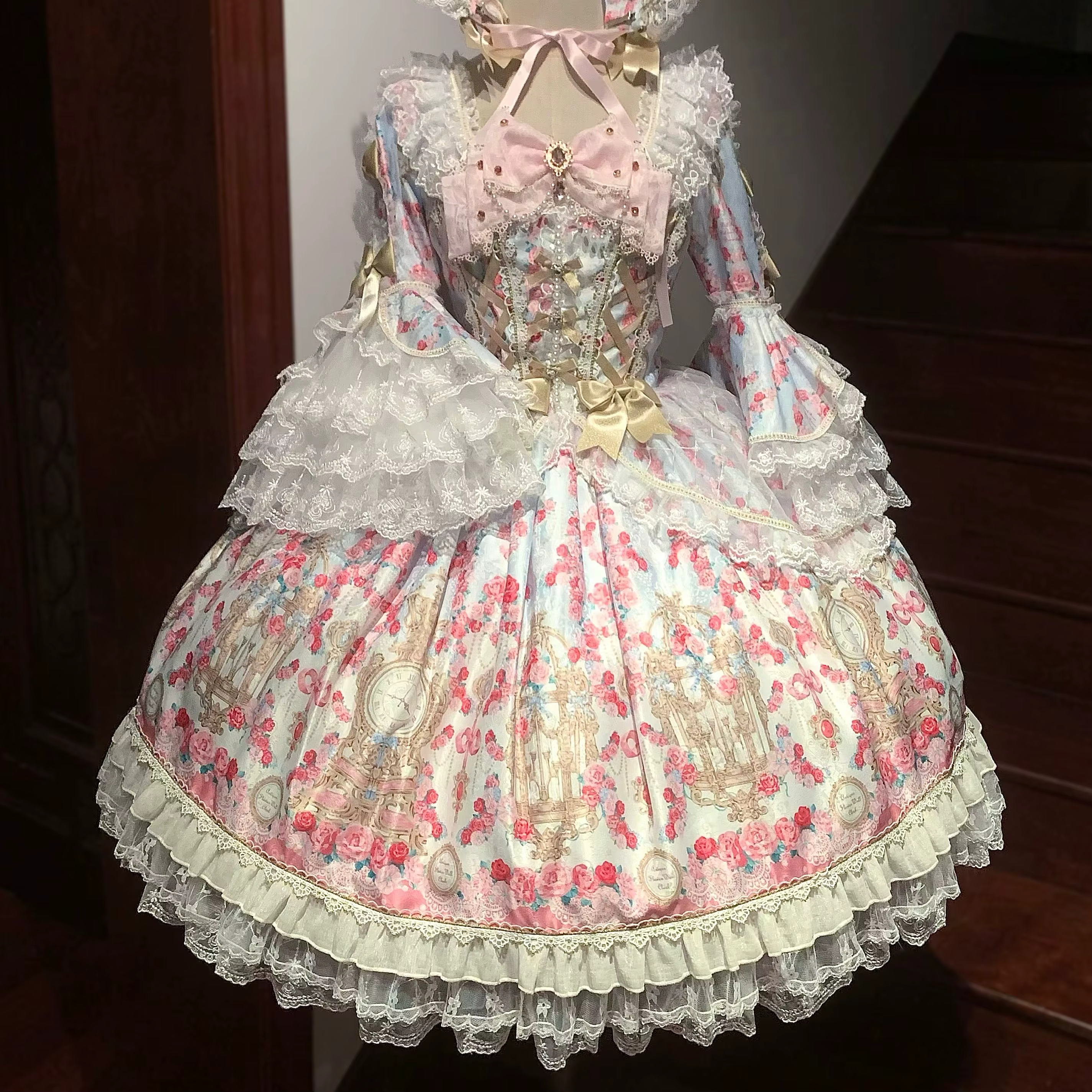 Robe Lolita au design original, robe à manches longues, super mignonne, imprimé de dessins animés, r