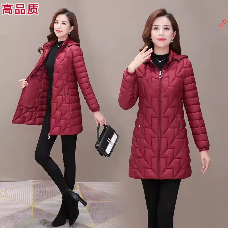 Parka mi-longue légère pour femme, manteau d'automne matelassé en coton, doudoune rembourrée, parka 