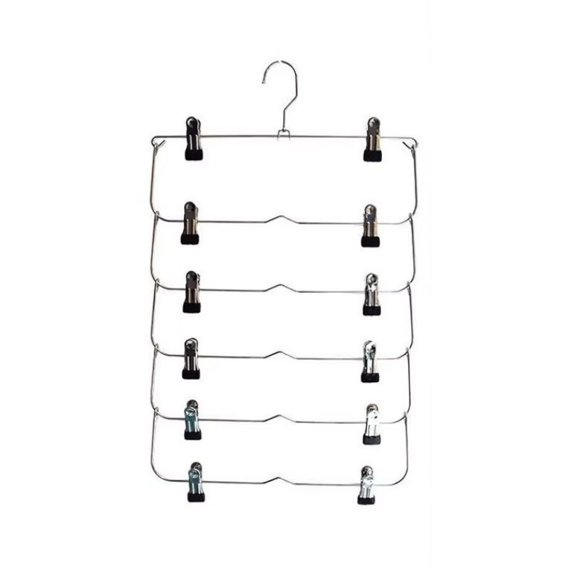 Cintres à 6 couches pour jupe et pantalon multicouches, Clips de suspension en métal antidérapants, 