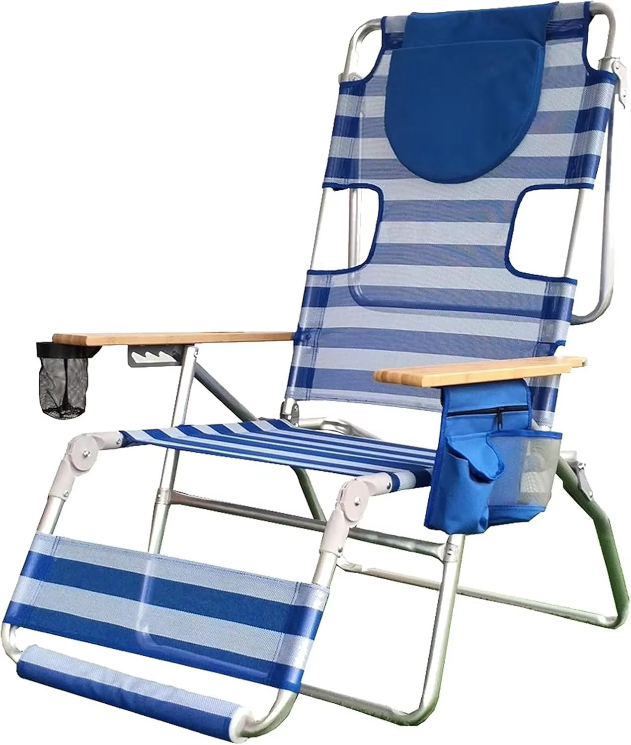Pour chaise longue inclinable de plage de pelouse légère avec repose-pieds, mobilier d'extérieur pou