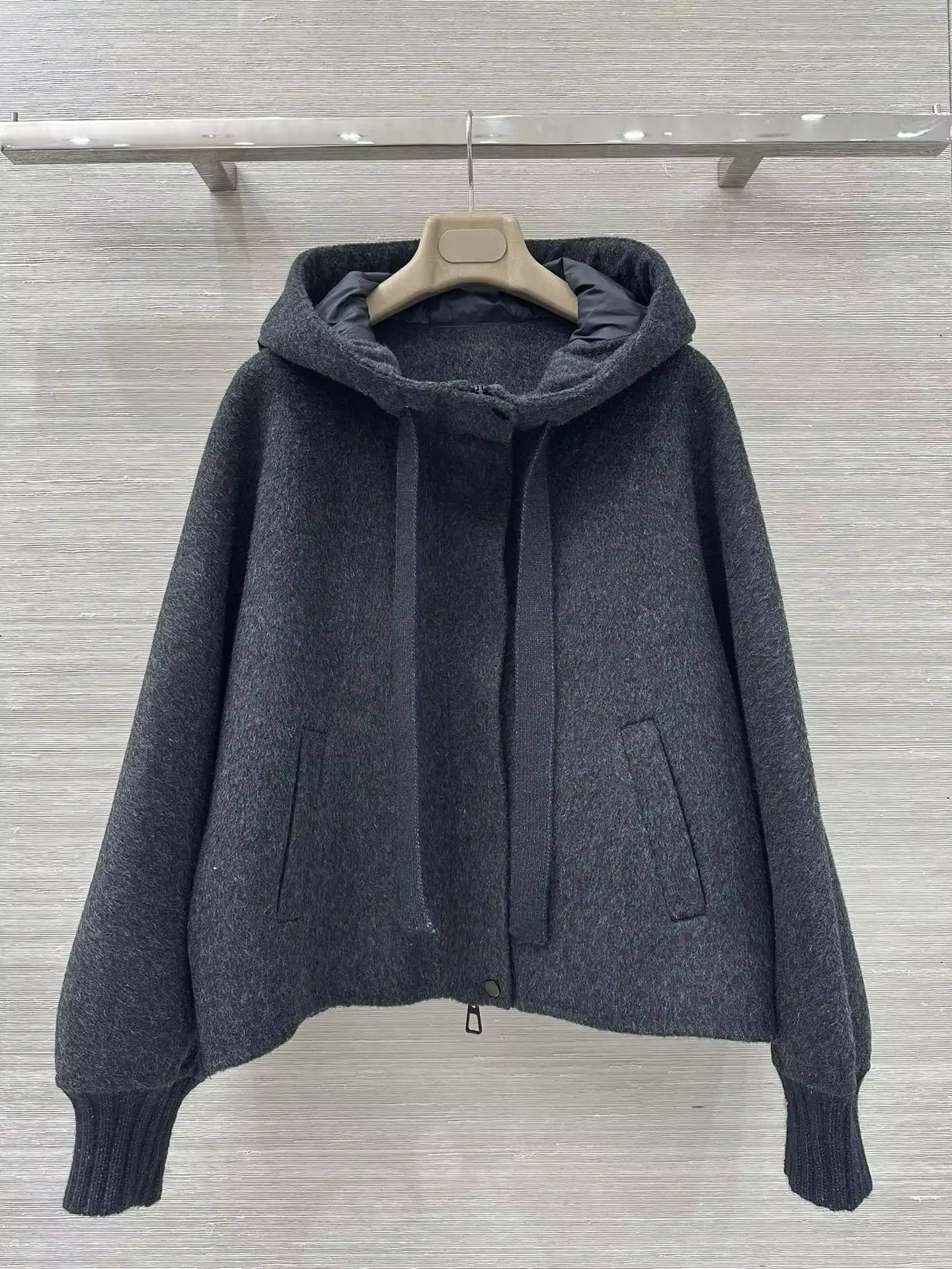 Veste en duvet d'oie pour femme, automne-hiver, manches longues, couleur unie, manteau décontracté à