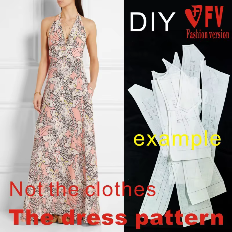 Modèle de jupe longue mode européenne et américaine robe dos nu conception de vêtements dessin coutu