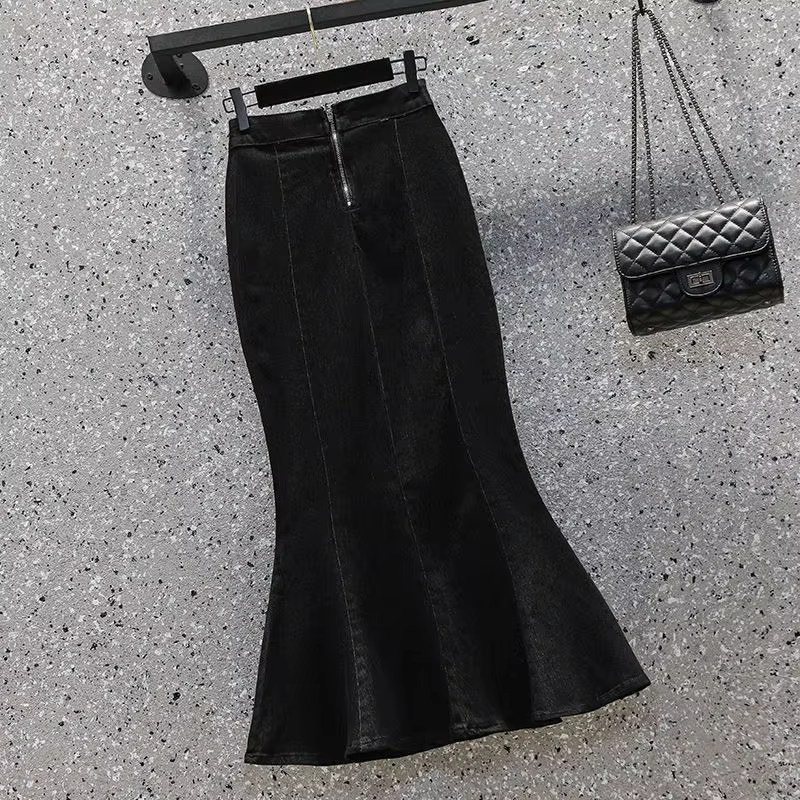 Mini jupe en jean bleue taille haute pour femmes, mode d'été élastique, polyvalente, Design fin, fen