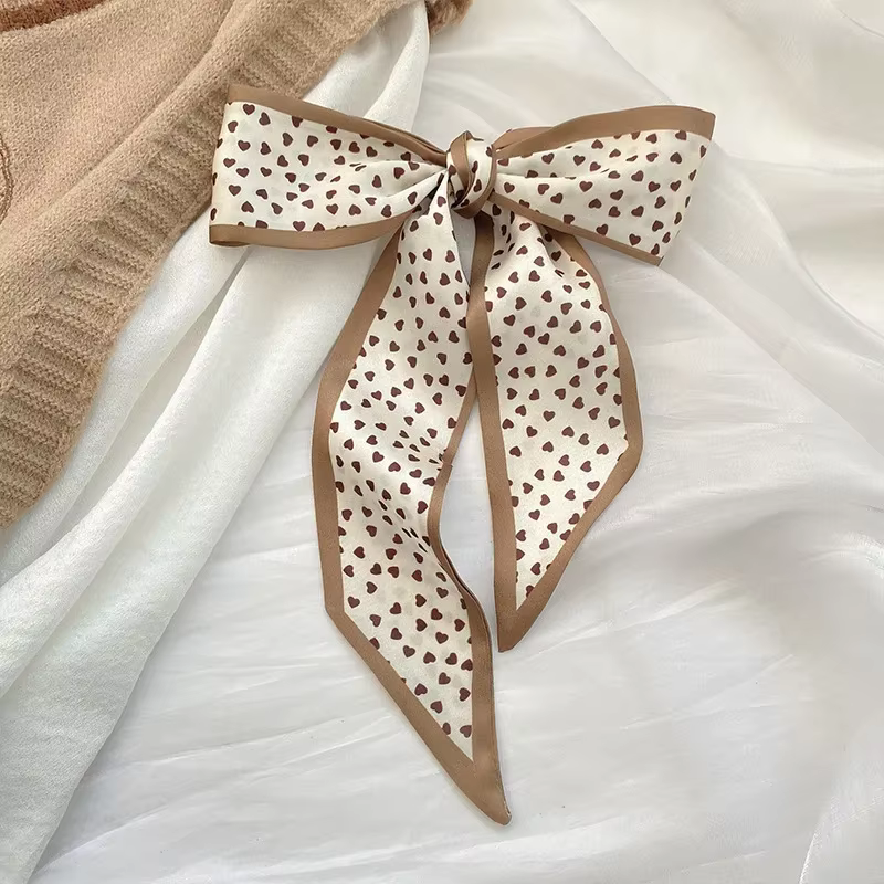 Magnifique foulard long en soie pour femme, bandeau esthétique bohème, écharpe pour cheveux, idéal p