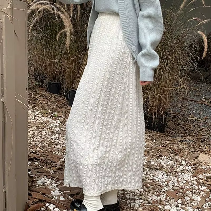 Jupe mi-longue en dentelle jacquard, nouveau style, élégante, jupe mi-longue trapèze