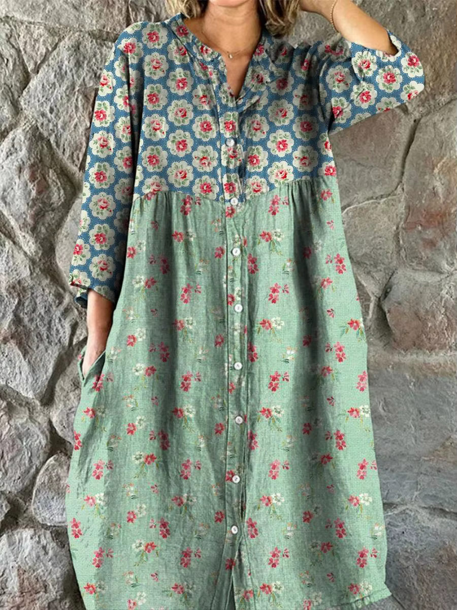 Jupes longues pour femmes à imprimé géométrique, chemises longues à contraste de couleurs, robes amp